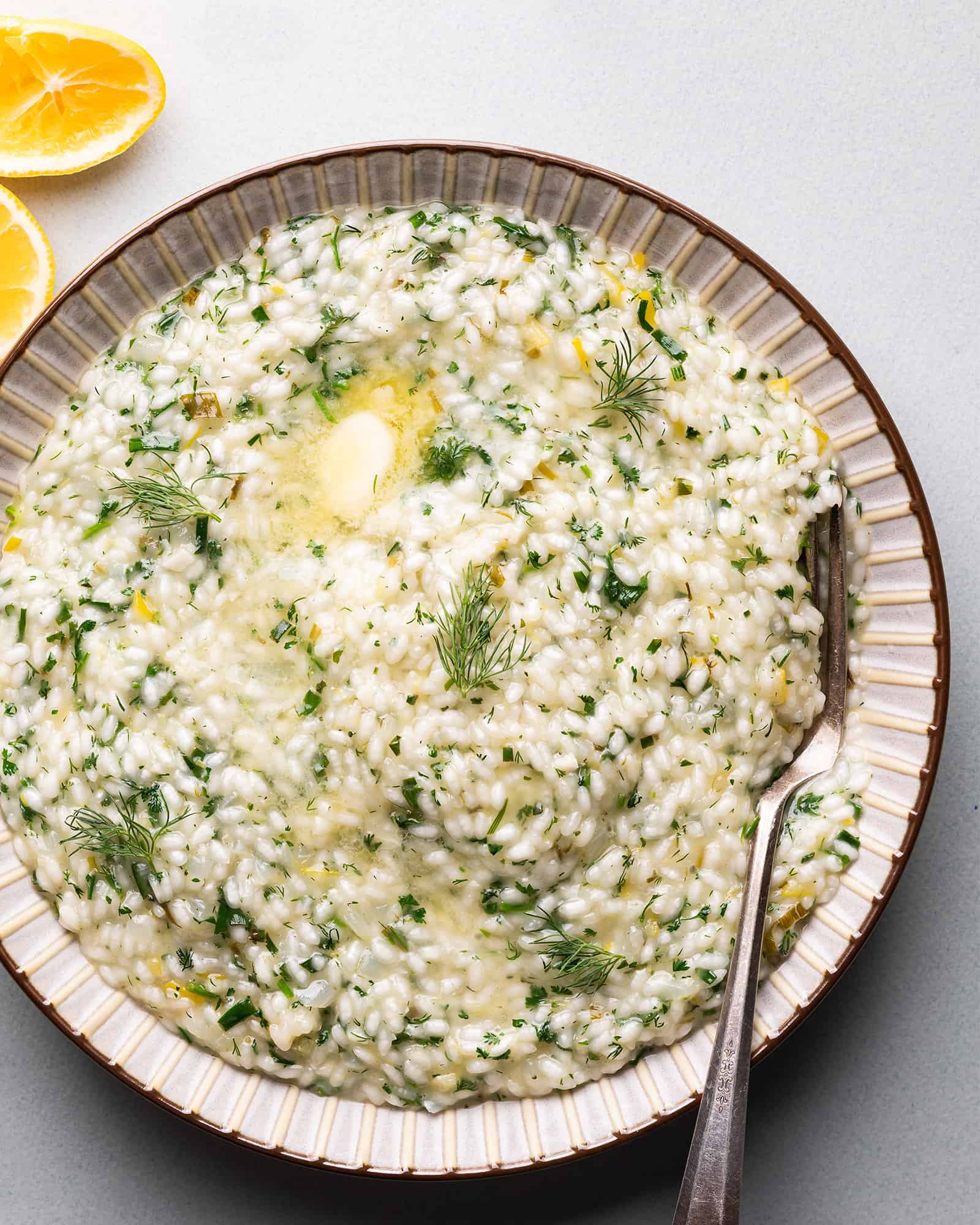 lemon dill risotto with meyer lemons