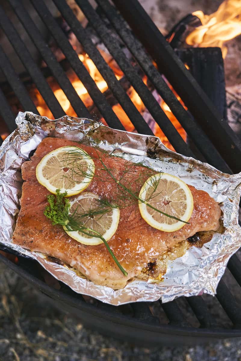 Campfire Salmon with Lemon dill Yogurt Sauce Redwood Kitchen